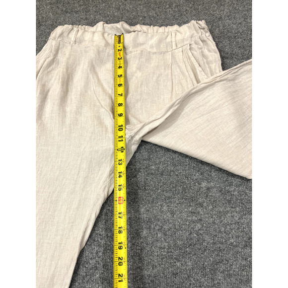 Linen Coastal Beach Resort Rustic Pants M Coastal Boho Minimalist Italy Vacation - Picture 8 of 11